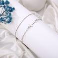 thumbnail image 4 of Turandoss Dainty Layered Bracelets for Women 14K White Gold Plated Adjustable Layered Bead Chain Paperclip Link Chain Cross Handmade Bracelets for Women Jewelry (Cross&Paperclip Chain), 4 of 8