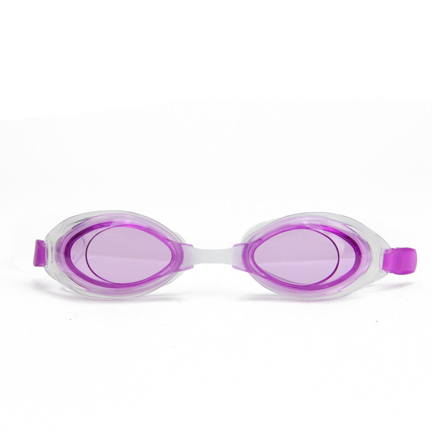 purple swimming goggles