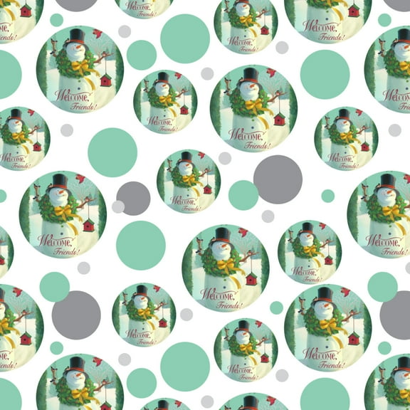 Christmas Holiday Welcome Friends Snowman Premium Gift Wrap Wrapping Paper Roll