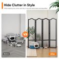 thumbnail image 5 of Jostyle 4 Panel Acrylic Room Divider Privacy Screen Translucent Folding Partition with Paulownia Wood Frame Black, Shatterproof & Space-Saving for Living Room, Bedroom, Office, 5 of 9