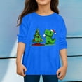 thumbnail image 2 of Bjutir Toddler Boys Girls T Shirt Fall Winter Long Sleeve Christmas Cartoon Dinosaur Prints Tops Dark Blue Size 2-3 Years, 2 of 4