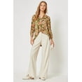 thumbnail image 2 of Dear Scarlett Women's Lizzy Floral Long Sleeve V-Neck Blouse Top in Olive Multi (Small, Olive Multi), 2 of 5
