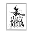 thumbnail image 4 of Free Broom Rides Typography Magical Witch Flying Fairy Tales & Fantasy Graphic Art Framed Art Print Wall Art, 4 of 5