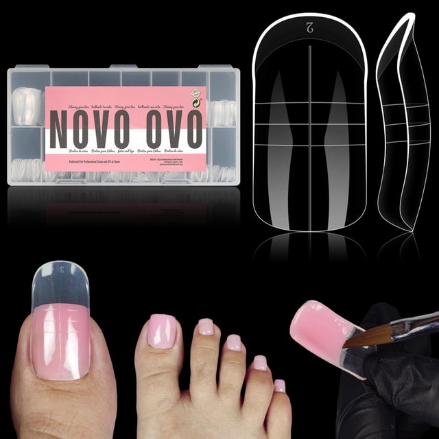 Nail Forms NOVO OVO, 300 unidades, puntera doble para uñas de poligel
