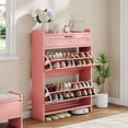 thumbnail image 3 of QinaQin 31.5-Inch Concealed Wooden Shoe Cabinet with Two Flip-Up Drawers and Metal Handles, a Freestanding Shoe Cabinet Suitable for Entryway Hallways, 3 of 8