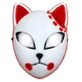 thumbnail image 2 of Máscara de zorro luminosa Facial completa Anime japonés Decoración Cosplay Máscaras Accesorios de disfraces Wdftyju Para estrenar, 2 of 8