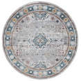 thumbnail image 2 of SAFAVIEH Bayside Bruno Oriental Polyester Machine Washable Area Rug, Light Gray/Blue, 6'7" x 6'7" Round, 2 of 12