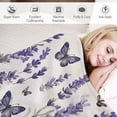 thumbnail image 3 of Lavender Purple Spring Summer Throw Blanket for Couch Bed Living Room 50"x60" Floral Leaves Nature Blankets And Throws for Adults Teens Kids Flannel Blanket for Living Room, 3 of 8