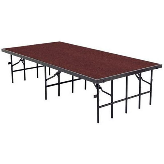 National Public Seating NPS-S4824C-RD Portabe Stage with Carpet, 24 x 48 x 96 in. - Red