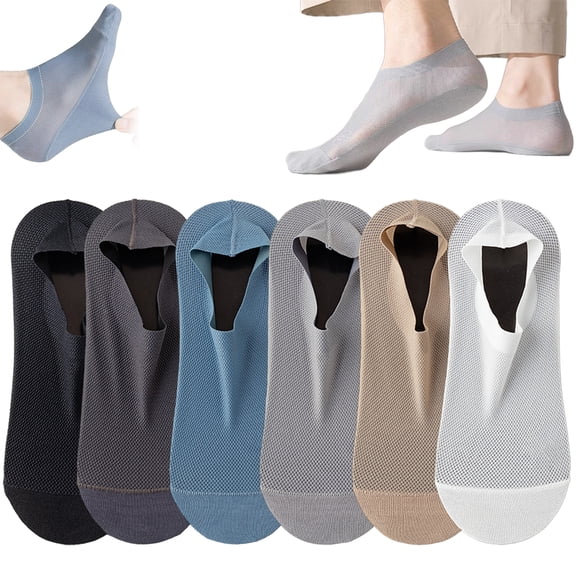 Ultra Thin Liner Socks Non Slip Nylon No Show Socks,Invisible Breathable Sweat-Absorbent Ice Silk Low Cut Socks for Women Men (6PC-A)