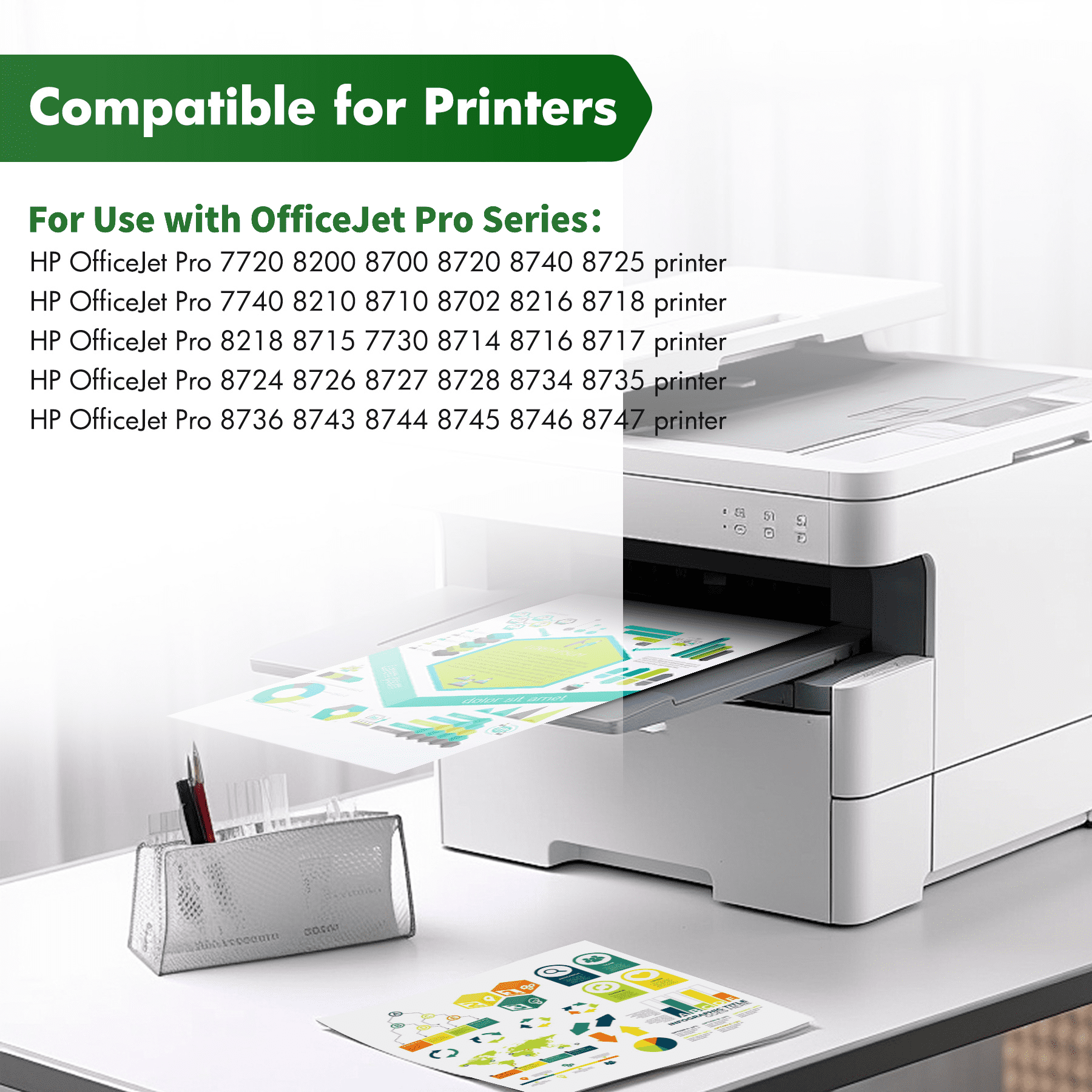952 XL Ink Cartridge 4 Pack Compatible for 952XL Ink 952 XL for Officejet Pro 7740 8710 8720 8715 8210 Printer Ink 952 Combo pack