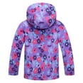 thumbnail image 2 of Yindaity Girls Rain Jacket Lightweight Waterproof Hooded Cotton Lined Raincoat Windbreaker for Kids Size 4-12 Years Purple,2-3 Years, 2 of 6