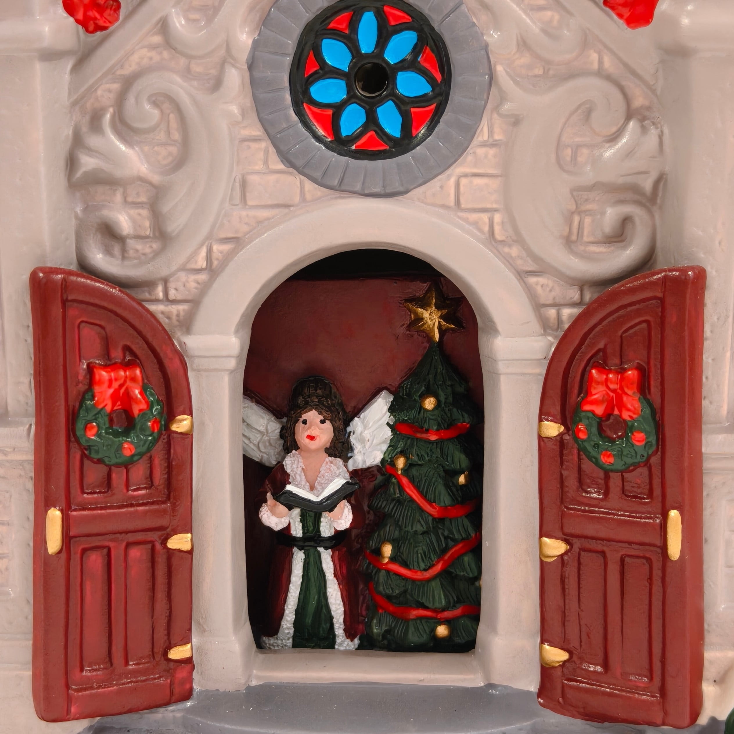 Light-Up Porcelain Church Christmas Village Building, Multicolor, 10.37", by Holiday Time