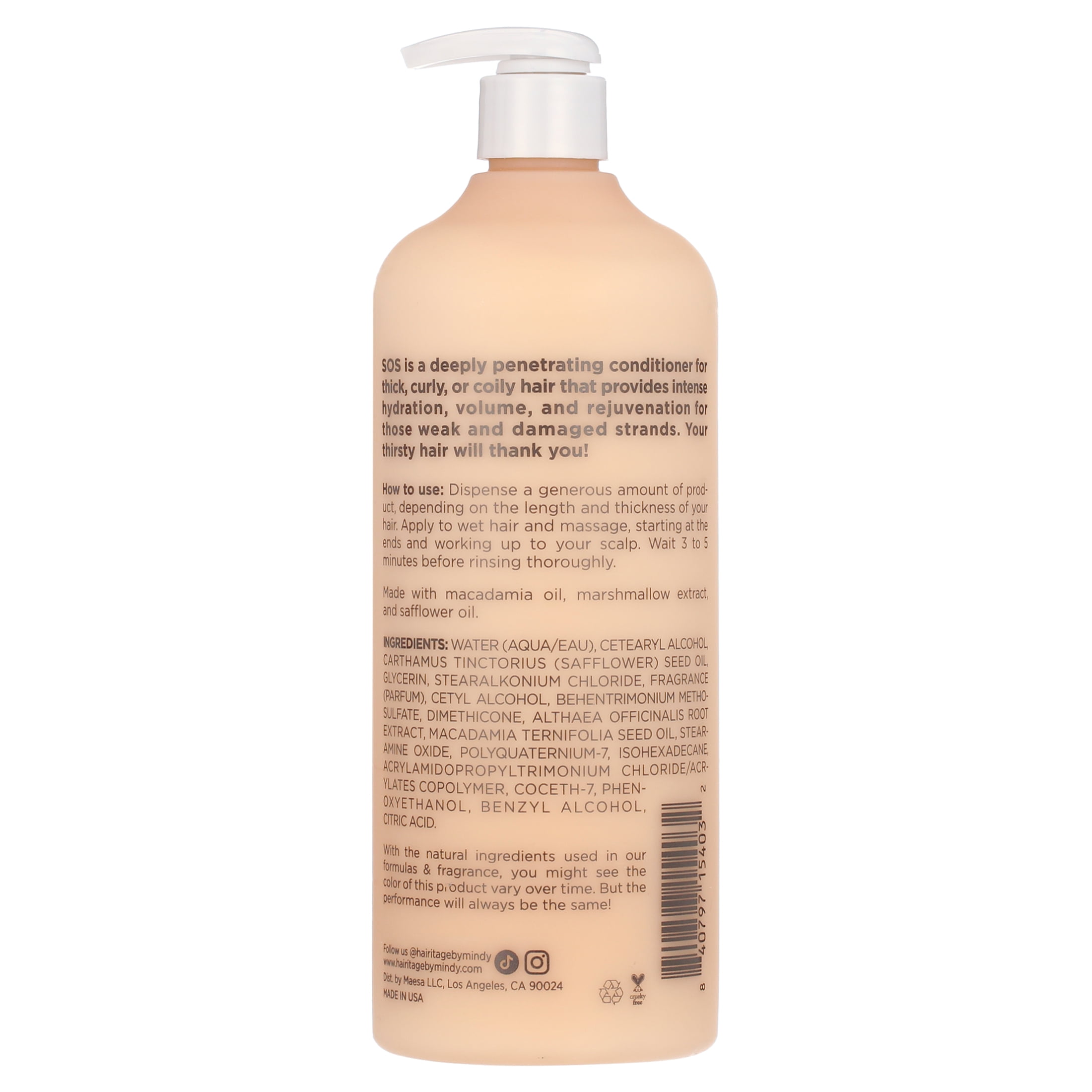 Hairitage S.O.S. Deep Conditioner for Hair Hydration and Strengthening, 21 oz, pump dispenser  (图5)