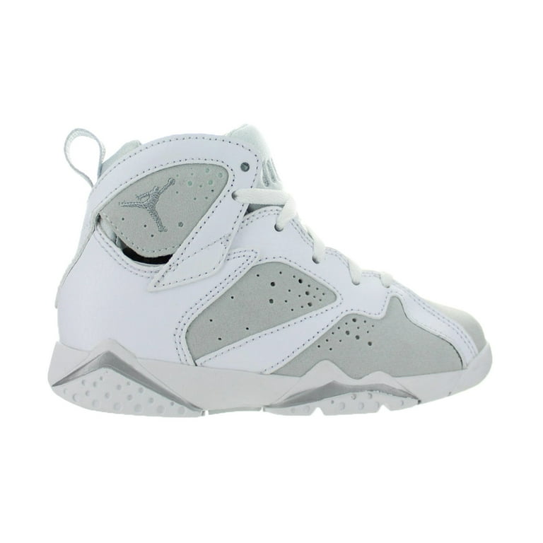 Kids Air Jordan VII Retro PS Pure Money White Metallic Silver