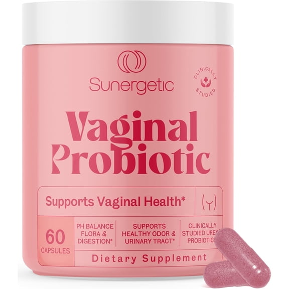 Women’s Vaginal Probiotic Capsules with Prebiotic and Cranberry for pH Balance, 60 Count