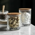 thumbnail image 3 of HLONK Cookie Jar Mini Mason Jar Glass Jars with Bamboo Lids Glass Storage Jar Japanese-style Coffee Beans Rubber Bamboo, 3 of 6