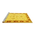 thumbnail image 2 of Ahgly Company Machine Washable Indoor Square Oriental Yellow Traditional Area Rugs, 3' Square, 2 of 4