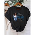 thumbnail image 1 of Women's "Living My Best Life" T-Shirt - Chic White with Fashionable Character & Letter Design, Comfortable Cotton, Casual , Perfect for Daily Wear or Valentine's Gift, 1 of 6