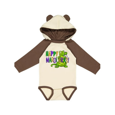 

Inktastic Happy Mardi Gras Cute Alligator with Beads Gift Baby Boy or Baby Girl Long Sleeve Bodysuit