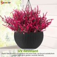 thumbnail image 3 of Spencer 8 Bundles Artificial Flowers Lavender Bunch Fake Plants Faux UV Resistant Flower Plastic Shrubs Vine Hanging Outdoor Decorations "Rose Red", 3 of 8
