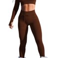thumbnail image 3 of Yuemengxuan Women's Solid Color Trousers Drawstring Tight-fitting Seamless  Sports  Pants, 3 of 9