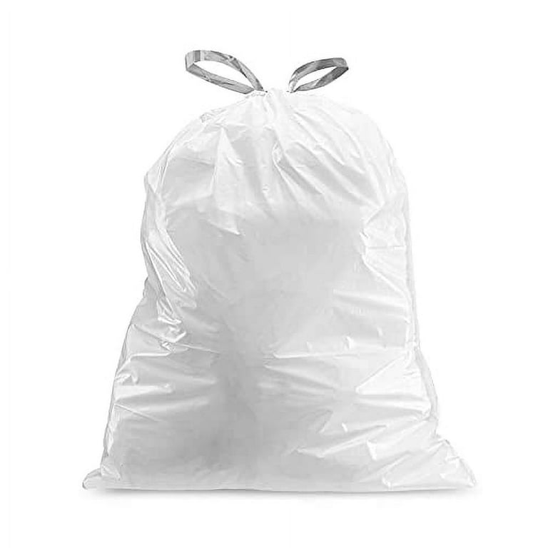 Plasticplace Trash Bags │simplehuman (x) Code J Compatible (200  Count)│White Drawstring Garbage Liners 10-10.5 Gallon / 38-40 Liter │ 21 x  28