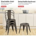 thumbnail image 3 of NiamVelo Metal Dining Chair Set of 4 Stackable Chair 18" Seat Height Bar Chairs Kitchen Chair, Bronze, 3 of 7