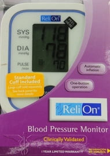 ReliOn 1-Button Blood Pressure Monitor