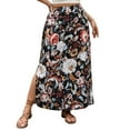 thumbnail image 2 of Delliss Women's Flowy Skirts Layered Skirts For Woman Fashion Basic Comfy Loose Skirts Wine XL, 2 of 9