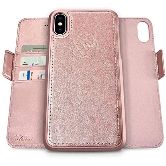 Dreem Fibonacci Étui Portefeuille 2-en-1 pour Apple iPhone TP Max - Cuir Vegan de Luxe, Téléphone Magnétique Détachable Antichoc
