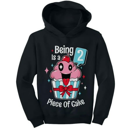 

Gift for 2 Year Old Girl 2nd Birthday Funny Cupcake Toddler Hoodie 2T Black