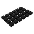 thumbnail image 3 of 120 Pcs 30mm x 30mm Plastic Ribbed Square End Caps Tube Insert Black,120 x SquareTube Insert,Black, 3 of 8
