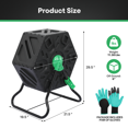thumbnail image 2 of OSM 17 Gallon Compost Tumbler, Outdoor All-Season Fast Working Composter with Rotating Chamber & Sliding Door, BPA Free Material, Light Weight High Volume Tumbling Bin for Garden Patio, 2 of 7