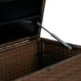 thumbnail image 6 of happimess Nino 31.5" Modern Minimalist Outdoor Faux Wicker Deck and Patio Storage Box, Brown, TRK1000B, 6 of 11
