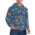 thumbnail image 2 of Pofeuu Construction Vehicles Print Mens Casual Hooded Collar Drawstring Hoodies Pullover Sweatshirts Casual Long Sleeve Shirts-, 2 of 7