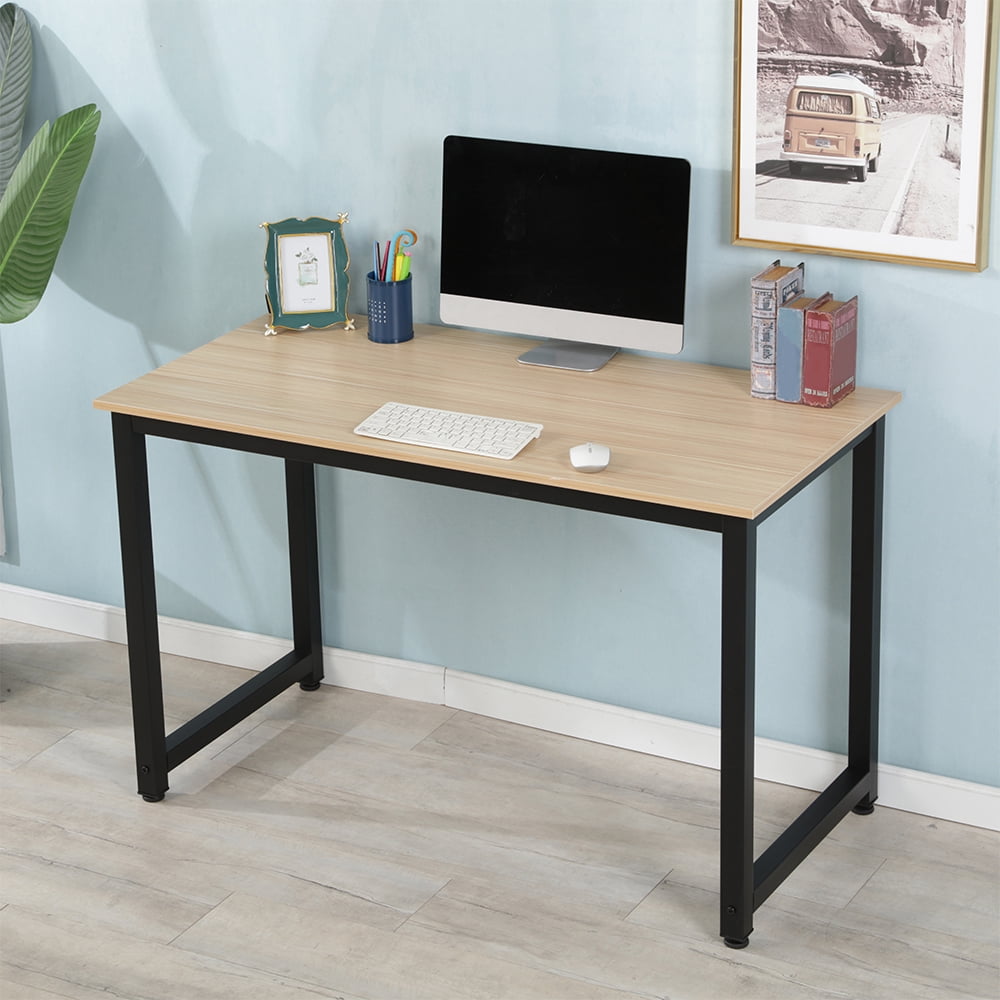 Computer Gaming Office Home Desk L-Shaped Workstation Laptop Burly wood Table 