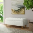 thumbnail image 2 of HomePop Button Tufted Storage Benchs, 40"W x 18"D x 18"H, Cream, 2 of 8