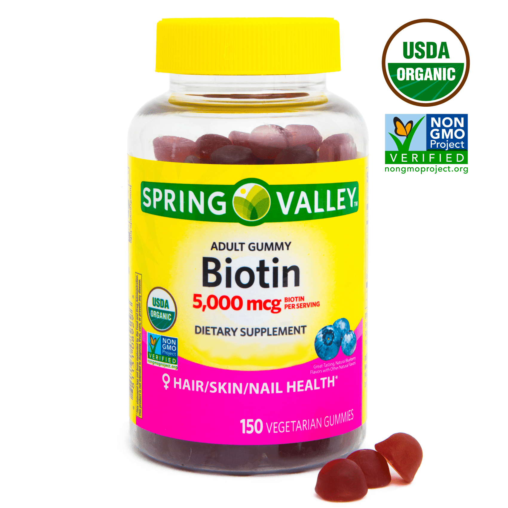 Spring Valley Biotin, Adult Gummies, 150 Count 