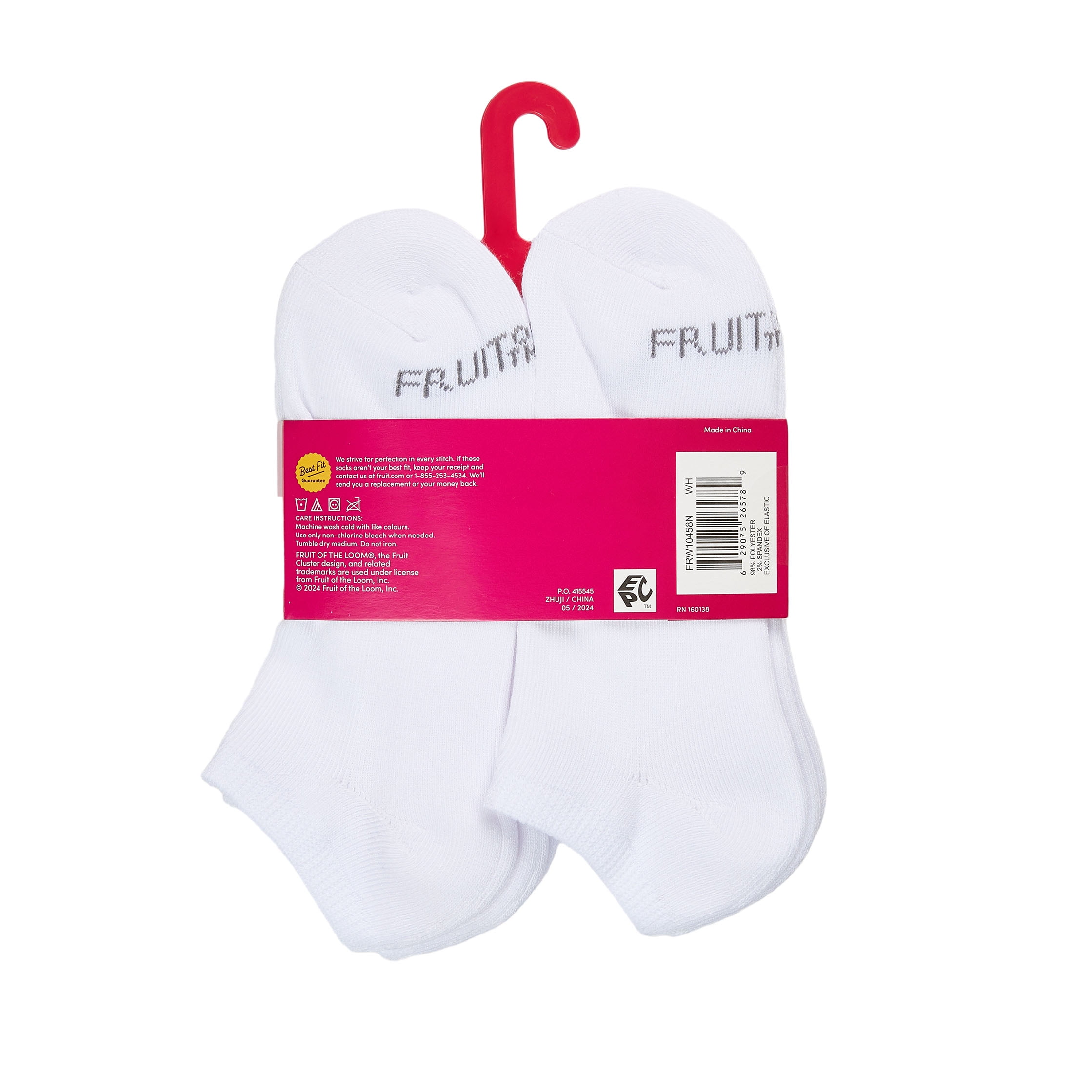 Fruit of the Loom All Day Comfort Women's Socks, Sizes 4-12, 6-Pack