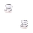 thumbnail image 2 of Joyas Minnieouse Pendientes Anillos Pulseras Caja de almacenamiento de cuero PU con espejo Plata 2Conjunto, 2 of 6