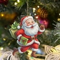 thumbnail image 2 of MXTPOV Red Christmas Decorations Hanging for Christmas Tree, Acrylic Santa Claus Ornaments for Backpack Home Decor, Flat Christmas Tree Decorations, 2 of 6