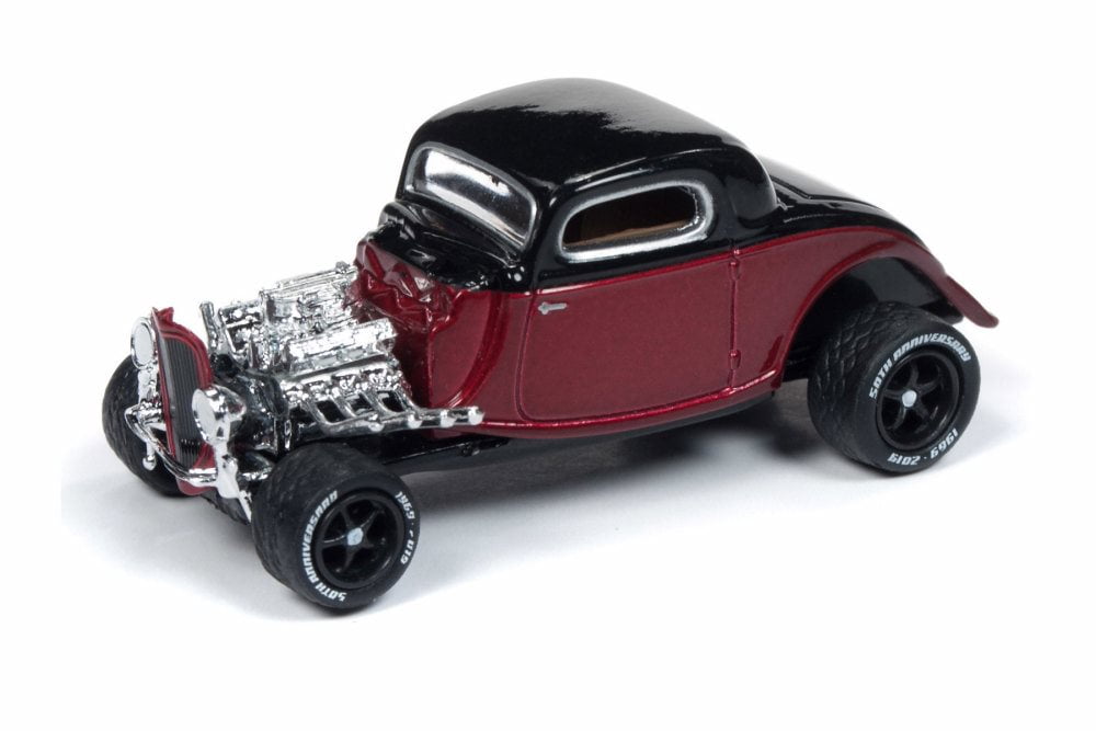 JOHNNY LIGHTNING JLCG018A SPECIAL ANNIVERSARY APPLE RED BLACK 1934 FORD COUPE 