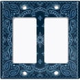 thumbnail image 6 of Metal Light Switch Plate Cover Blue Floral Bandana Paisley Tile Pattern TIL052, 6 of 13