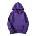 thumbnail image 4 of Elainilye Fashion Women Two Piece Outfits Fall Winter Sports Set Tracksuits Long Sleeve Pullover Hoodies Pants Suit,Purple, 4 of 4