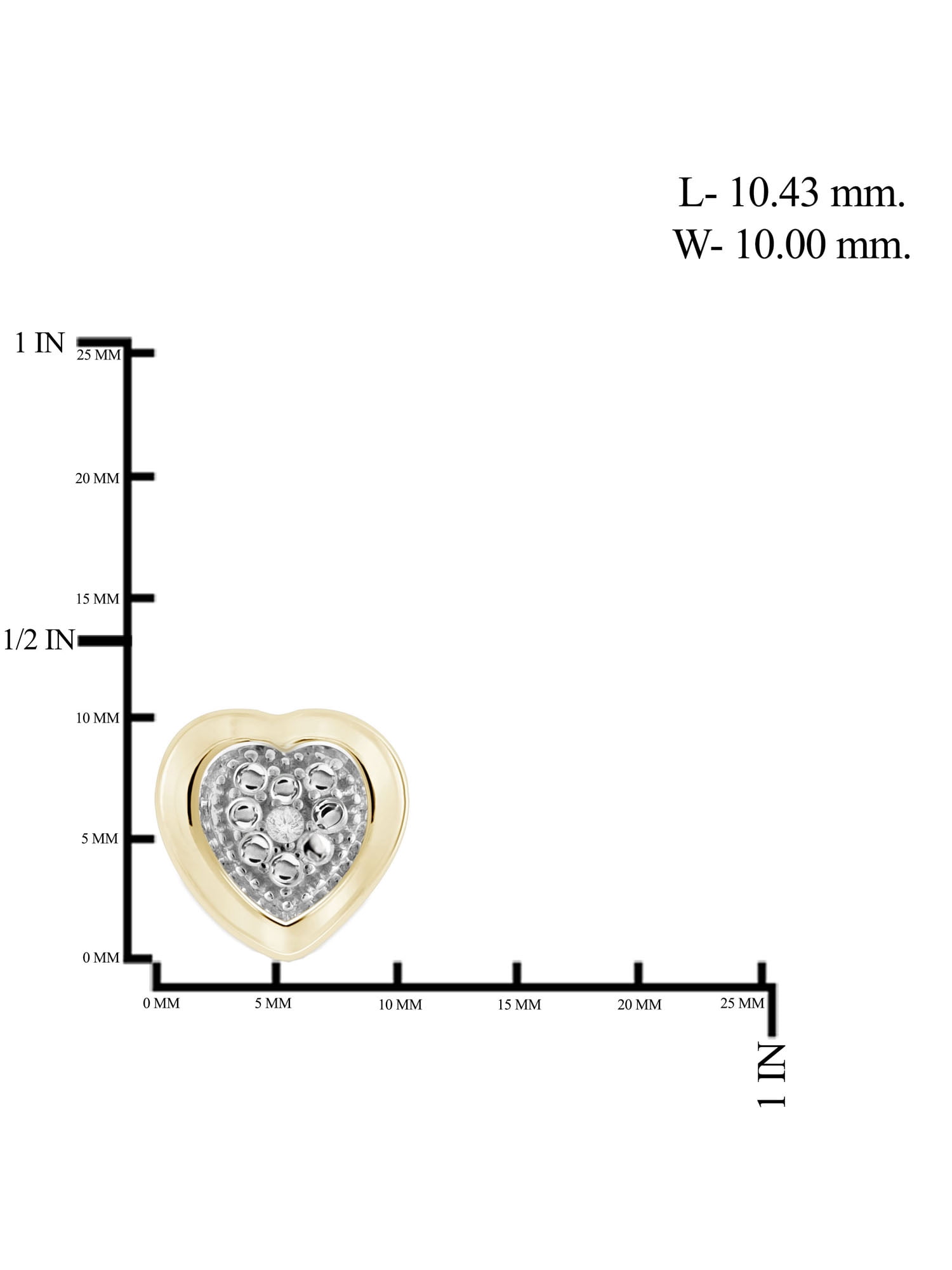 White Diamond Accent 14kt Gold-Plated Heart Stud Earrings