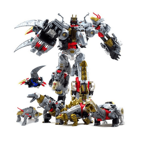 Szxc Transformer Toys Deformation Dinoking Volcanicus Grimlock Slag Sludge Snarl Swoop Slash Dinobots Combiner 5 in 1 KO Action Figure Model 15.7in(Color : 5 in1)