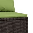 thumbnail image 3 of vidaXL Garden Middle Sofa with Cushions Brown Poly Rattan, 3 of 4