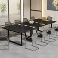 thumbnail image 4 of Tribesigns 8FT Conference Table, Large Meeting Table/Podcast Table for 10 People, Business Style Wooden Training Table with Strong Metal Frame for Office Conference, 4 of 6