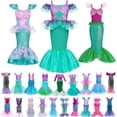 thumbnail image 2 of Vestido de princesa Ariel de La Sirenita para niñas, vestido de cola de pez con volantes de lujo para fiesta de cumpleaños, vestido elegante de Halloween, Cosplay zhangyuxiang unisex, 2 of 2
